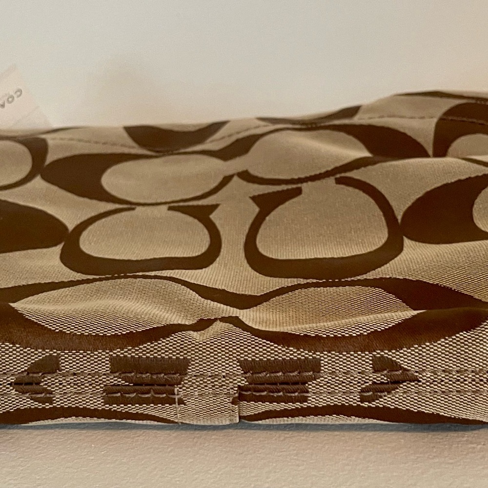 COACH SIGNATURE SLIM CARLY HANDBAG Brown and Tan - Picture 6 of 10